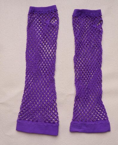 2 Pairs Fingerless Fishnet Gloves Neon Elastic for Women Girls 80s Theme Costume Cosplay Parties Supplies in Saudi Arabia