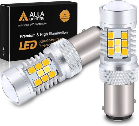 Alla Lighting T25 3457 3157 Switchback LED Turn Signal Lights Dual Color 6000K White/Amber Yellow 12V 4157NAK 3457AK 4057 3057 3757AK 5702AK 4157AK Extremely Super Bright 2835 28-SMD Upgrade in Saudi Arabia