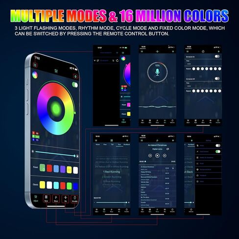 LivTee Car Led Interior Lights，4pcs 48 LED Multicolor Music Car Interior Accessories Under Dash Lighting Waterproof Kit with Sound Active Function and Wireless Remote Control, Car Charger Included in Saudi Arabia