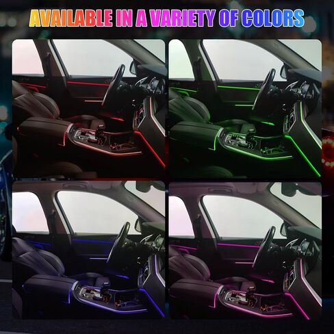 LivTee Car Led Interior Lights，4pcs 48 LED Multicolor Music Car Interior Accessories Under Dash Lighting Waterproof Kit with Sound Active Function and Wireless Remote Control, Car Charger Included in Saudi Arabia