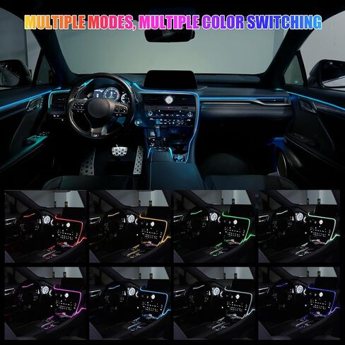 LivTee Car Led Interior Lights，4pcs 48 LED Multicolor Music Car Interior Accessories Under Dash Lighting Waterproof Kit with Sound Active Function and Wireless Remote Control, Car Charger Included in Saudi Arabia