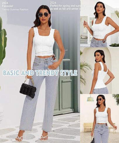 Women’s Square Neck Wide Strap Flower Cropped Tank Top Backless Lettuce Trim Slim Fit Love Letter Cami Vest in Kuwait