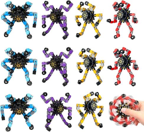 12 Pcs Fidget Spinners Toys, Transformable Creative Mechanical Gyro Toy Stress Relief Toy Fidget Toy for Kids and Adults in Saudi Arabia