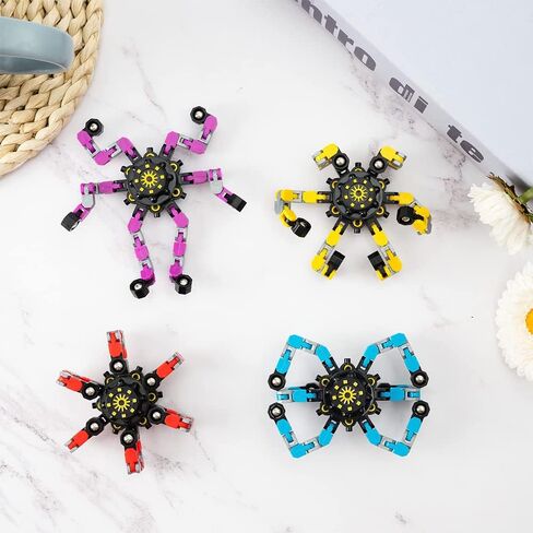 12 Pcs Fidget Spinners Toys, Transformable Creative Mechanical Gyro Toy Stress Relief Toy Fidget Toy for Kids and Adults in Saudi Arabia