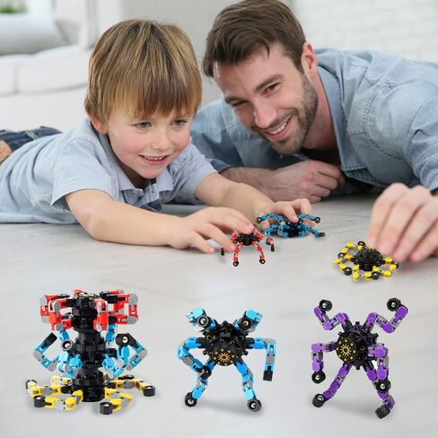 12 Pcs Fidget Spinners Toys, Transformable Creative Mechanical Gyro Toy Stress Relief Toy Fidget Toy for Kids and Adults in Saudi Arabia