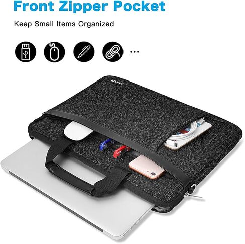 MOSISO Laptop Shoulder Bag Compatible with MacBook Pro 16 inch 2023-2019 M2 A2780 M1 A2485 Pro/Max A2141,15-15.6 inch Notebook,Sleeve with Horizontal PU&Vertical Zipper Pockets&Fix Handle&Belt, Black in Saudi Arabia