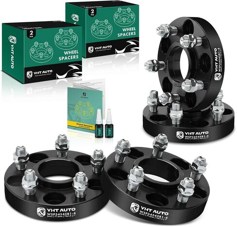 YHTAUTO 5x4.5 Hub Centric Wheel Spacers 1 Inch Fits 2005-2023 Chrysler 300, Dodge Charger, Challenger, Magnum 5x114.3mm Tire Spacers w/ 14x1.5 Studs 71.5 mm Hub Bore 5 Lug 4Pcs Black Wheel Adapter in Saudi Arabia