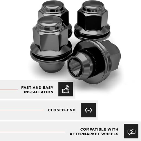 White Knight 5306 Chrome M12x1.25 OEM Factory Style Mag Lug Nut with Washer, 4 Pack in Kuwait