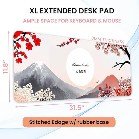 لوحة ماوس للألعاب مقاس 31.5x11.8 XL كبيرة ممتدة وقاعدة مطاطية غير قابلة للانزلاق وحواف مخيطة للمكتب، لوحة ماوس أنيمي لديكور المكتب ولوحة مفاتيح الكمبيوتر والمكتب والكمبيوتر المحمول - غابة الجبال in Kuwait