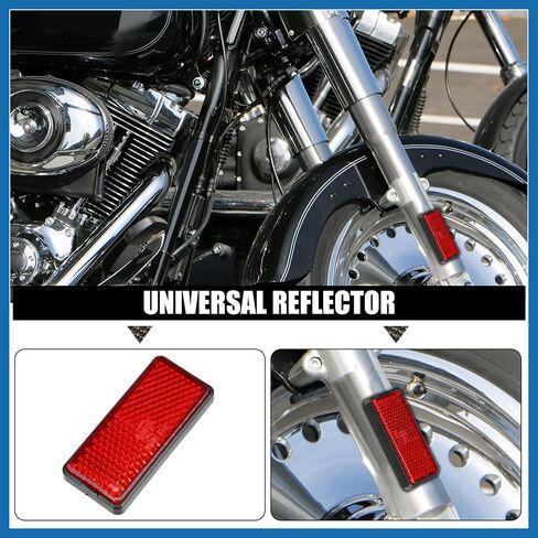 6 Pcs Rectangular Stick-on Safety Spoke Reflective Self Adhesive Reflector for Gate Posts Cars Trailer Motorcycle Trucks Boat Bicycle Bike Red Item Replacement in Saudi Arabia