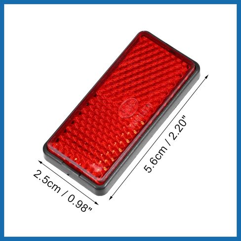 6 Pcs Rectangular Stick-on Safety Spoke Reflective Self Adhesive Reflector for Gate Posts Cars Trailer Motorcycle Trucks Boat Bicycle Bike Red Item Replacement in Saudi Arabia