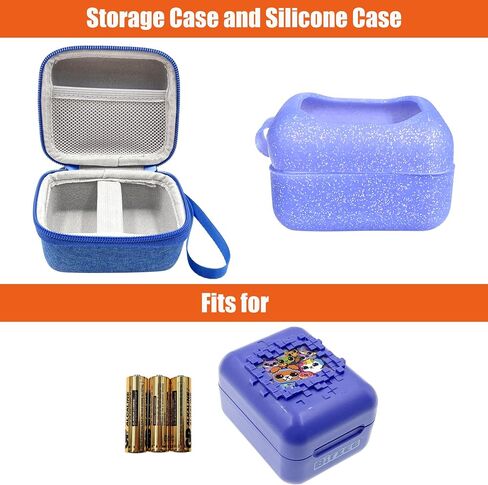 Hard Case Bag and Silicone Shell Cover Compatible with Bitzee Digital Pet Interactive Virtual Toy, Storage Holder for Bitzee Virtual Electronic Pets and Accessories (Blue) in Saudi Arabia