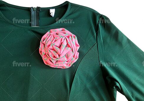 AKA Sorority Paraphernalia Flower Brooch Pin for Women Greek (Polyester Pink & Green 4.5 in. Pin w/Sorority Letters) in Saudi Arabia