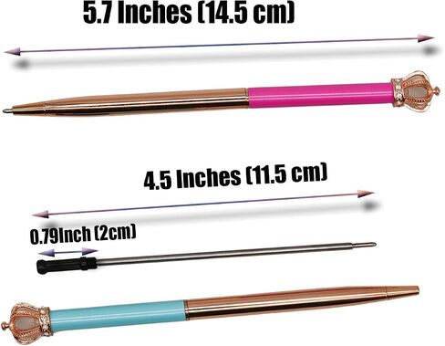 6 PCS Fashion Crown Pens Fancy Metal Ballpoint Pens Luxury Twist Pens 1.0mm Black Ink Pens For Women School Office Home Party Christmas Birthday in Saudi Arabia