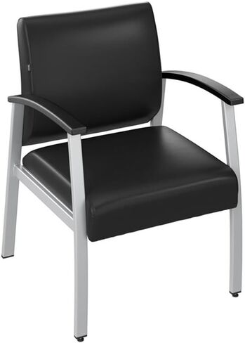 Bush Business Furniture Arrive Waiting Room Guest Chair with Arms in Light Gray Vinyl, Reception Area Seating for Office and Lobby in Saudi Arabia