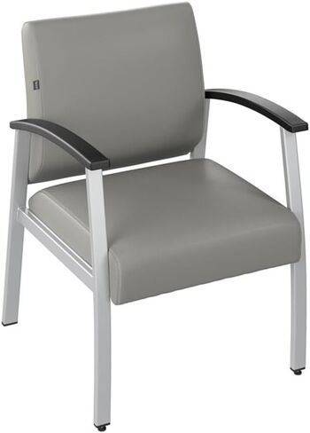 Bush Business Furniture Arrive Waiting Room Guest Chair with Arms in Light Gray Vinyl, Reception Area Seating for Office and Lobby in Saudi Arabia