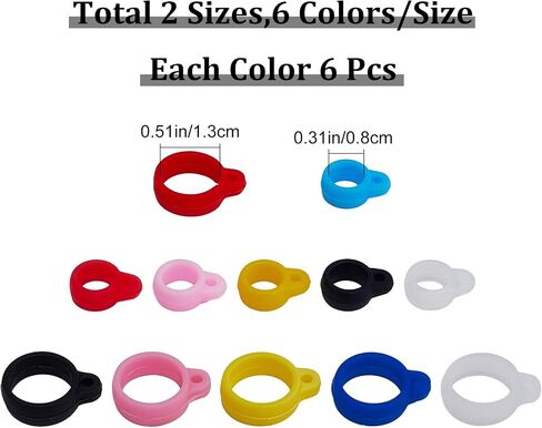 GORGECRAFT 1 Box 70PCS 10 Colors Anti-Lost Silicone Rubber Rings 13mm Inner Diameter Lostproof O Rings Adjustable Necklace Band Holder Pendant for Necklace Lanyard Pens Device Keychains in Saudi Arabia