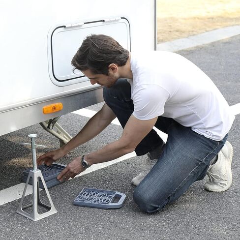 GarfatolRv Large RV Jack Pads with Built-in Handle Prevent Jacks from Sinking 11.8 Inch x 11.8 Inch Camper Jack Pads Blue (Pack of Two) in Kuwait