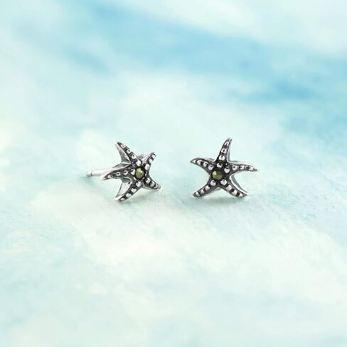 Boma Jewelry Sterling Silver Marcasite Starfish Stud Earrings in Saudi Arabia