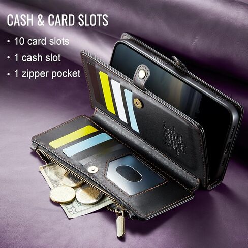 Defencase for iPhone Xs Max Wallet Case with RFID Card Holder, Black in Saudi Arabia