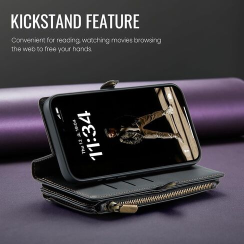 Defencase for iPhone Xs Max Wallet Case with RFID Card Holder, Black in Saudi Arabia