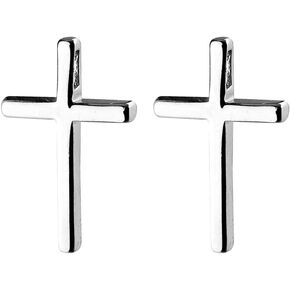 Fashion Cross Stud Earrings S925 Sterling Silver for Women Girls Unisex Minimalist Faith Hope Small Statement Earring Studs Post Piercing Ear Jewelry Hypoallergenic