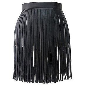 Halloween Costume Women Punk Leather Cinch Belt Gothic Tassel Waist Belt Western Punk Skirt Belts Waistband Rocker Dance Fringe Skirt Party Rave Outfit Waistband