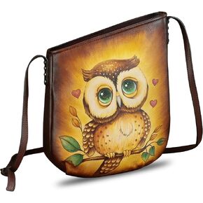 Genuine Leather Crossbody Bag for Women Hand Painted Leather Handmade Crossbody Satchel Purse Handbag in Kuwait