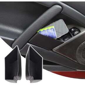 2PCS Front Door Storage Boxs for Mitsubishi Eclipse 2006-2011, ABS Material Car Side Door Handle Organizer Tray Door Storage Pockets Accessories Black