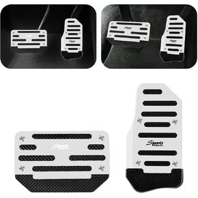 2PCS Car Pedal Covers, Non-Slip Automatic Transmission Gas and Brake Pedals Covers, Aluminum Alloy Foot Pedals Cover Kit, Car Accessories Sports Trim for Car Truck SUV Van (Blue)