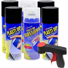 Plasti Dip Rim Kit: 4 Aerosol Cans Black, 2 Aerosol Cans Glossifier, 1 Cangun
