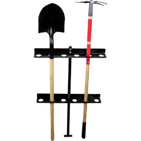 Red Hound Auto Premium Trailer Hand Tool Rack for Flat Bed Open Trailers Heavy Duty Steel Holder Black Powder Coated with Rubber Grommets and Mounting Hardware