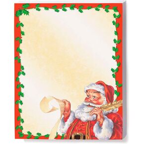 Paperdirect Old Fashioned Santa Winter Christmas Holiday Theme Paper Stationery, Border Paper, Letterhead 8.5 x 11, 100 sheets, Elegant Premium Writing Paper, Decorative Printer Paper
