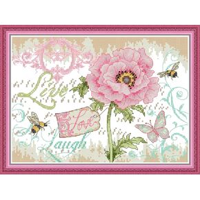 CROSSDECOR Stamped Cross Stitch Kits,Animals Counted Cross-Stitch Needlepoint Kits for Beginners,Embroidery Kit Arts and Crafts for Home Wall Decor Gifts-Frog and Little Yellow Duck 33×18CM