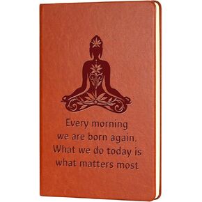 Yoga Gifts Leather Notebook For Women Girls Every Morning We Are Born Again Leather Notebook Yoga Fans Gifts Birthday Christmas Gift for Friends Sisters Daughter (YOGA)