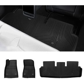 Floor Mats Fit for Model 3 2020 2021 2022 2023 Custom Fit TPE All Weather Floor Liners 1st and 2nd Row Car Mats, Black