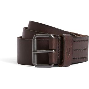 AllSaints Men's 35 Mm Flat Strap Leather, Casual Belt with Matte Metal Buckle