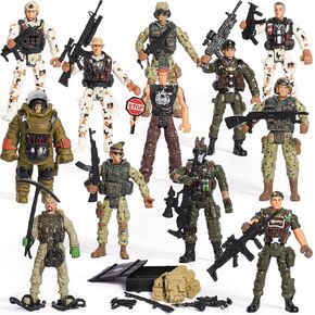 Military Toys with 12 Realistic Army Men Action Figures and Weapon Gear Accessories, Army Toys Soldiers for Boys Girls Gift