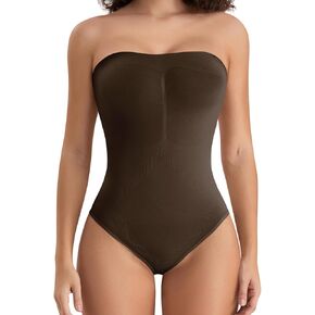 FUT Strapless Shapewear Bodysuit for Women Tummy Control Seamless Sculpt Thong Body Shaper with Removable Straps