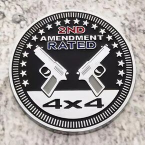 Badge Rated Car Emblem, 4 x 4 Metal Automotive Bigfoot Badge 3D Metal Car Badges Emblems Round Emblem Decals Car Badge Decals Stickers Compatible with Jeep Wrangler Vehicles Trucks SUV (A1)