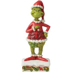 Enesco Dr. Seuss Grinch by Jim Shore Happy Grinch Santa Christmas Figurine, Resin Hand Painted Crafted Collectible Decorative Figurines Christmas Home Decor Sculpture Statue Gift, 6.5 Inch, Multicolor