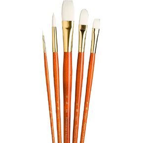 Synthetic White Taklon Real Value Brush Set, 5/Pkg