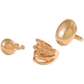Vintage Irregular Ring Set Chunky Stackable Statement Ring Set Gold Silver Adjustable Ring Set Bohemian Geometry Smooth Open Lava Ring Jewelry for Women