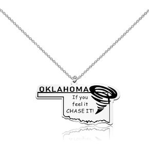 MAOFAED Funny Storm Chaser Gift Oklahoma Tornado Necklace If You Feel It Chase It Movie Lover Gift