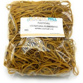 أربطة مطاطية من PlasticMill - مقاس #33 - أربطة مطاطية طبيعية - عدد 1 رطل/500 قطعة.