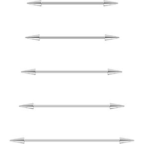 5/10Pcs Mix Sizes Industrial Barbell Cartilage Earring Tongue Helix Nipple Barbell Surgical Steel Body Piercing Jewelry Retainer for Women Men Straight Bar Length