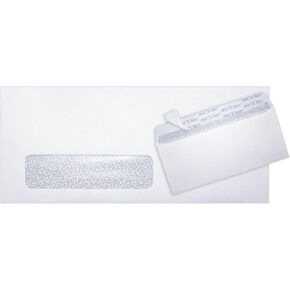 LUXPaper #10 Business Window Envelopes | Security Tint | Peel & Press | 4 1/8" x 9 1/2" | White | 24lb. Text | 50 Qty