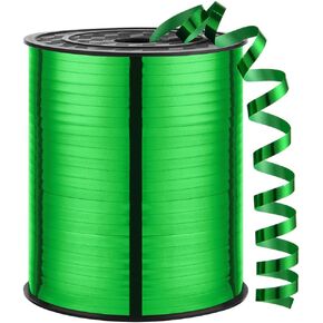 Ribbon,500 Yard Curling Ribbon for Crafts, Balloon Ribbon, 3/16" Ribbon for Gift Wrapping, Florist Flower (1 Roll) (Green)
