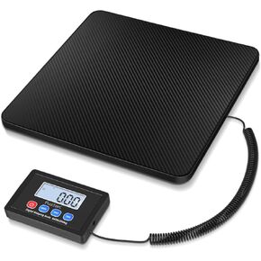 Fuzion Digital Shipping Scale, 440lbs x 1oz High Accuracy Postal Scale, Hold/Tare Function, Manual/Auto Off LCD Display, Lightweight Scale for Packages/Luggage/Home, Battery & AC Adapter Included