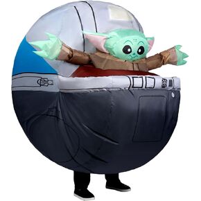 Star Wars Adult Inflatable Grogu Costume - Inflatable Jumpsuit with Built-in Fan, Gloves, and Battery Box